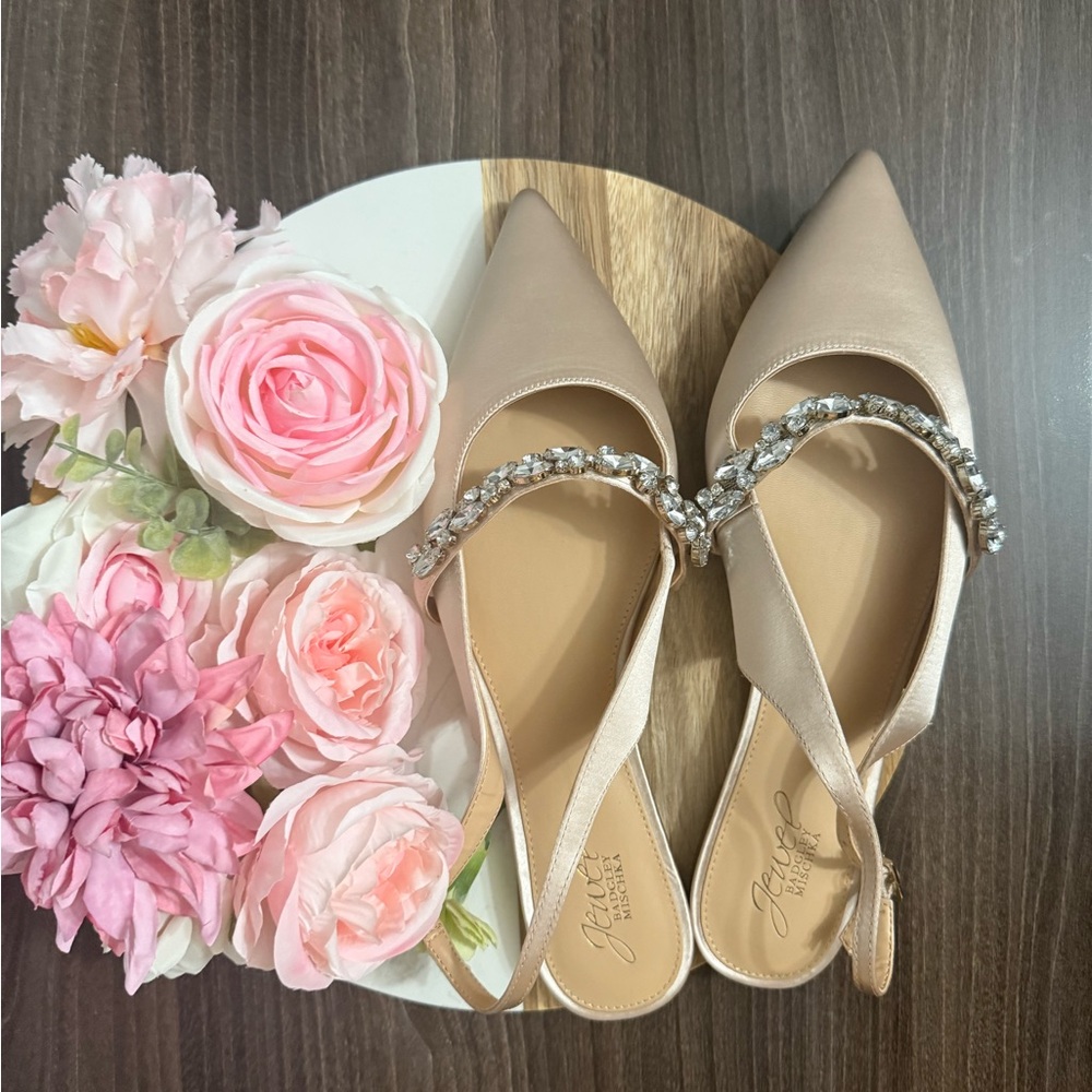 Jewel Badgley Mischka Bambi Pointed Toe Sling Back - Size 8.5 - NWOB - Picture 3 of 8